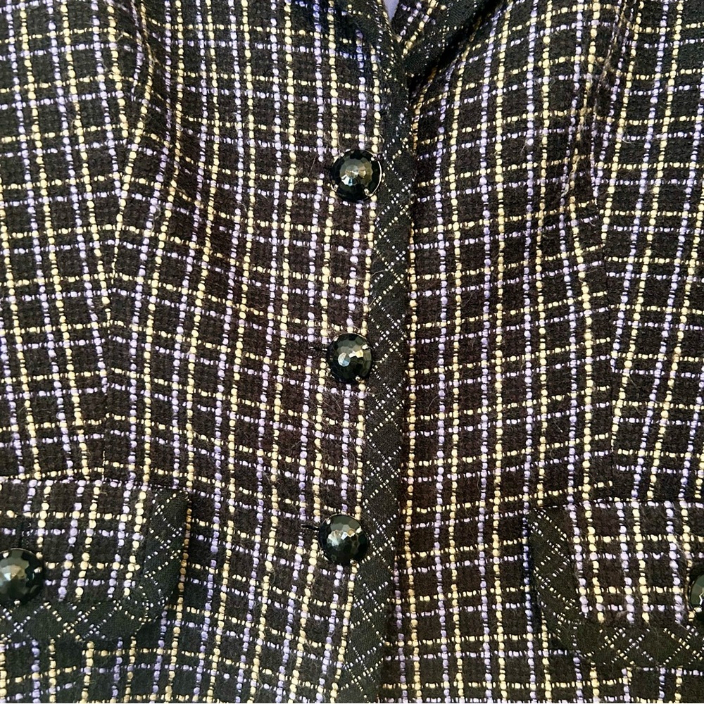 KASPER Tweed Blazer Size 8. Black/Purple/Tan Career Jacket EUC - Picture 2 of 13
